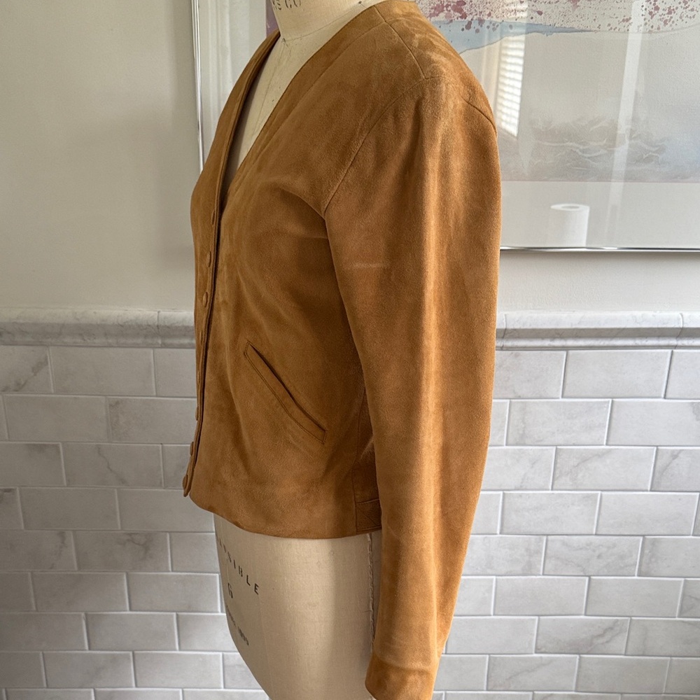 Agnes B. Suede Snap Cardigan Jacket - Picture 6 of 9